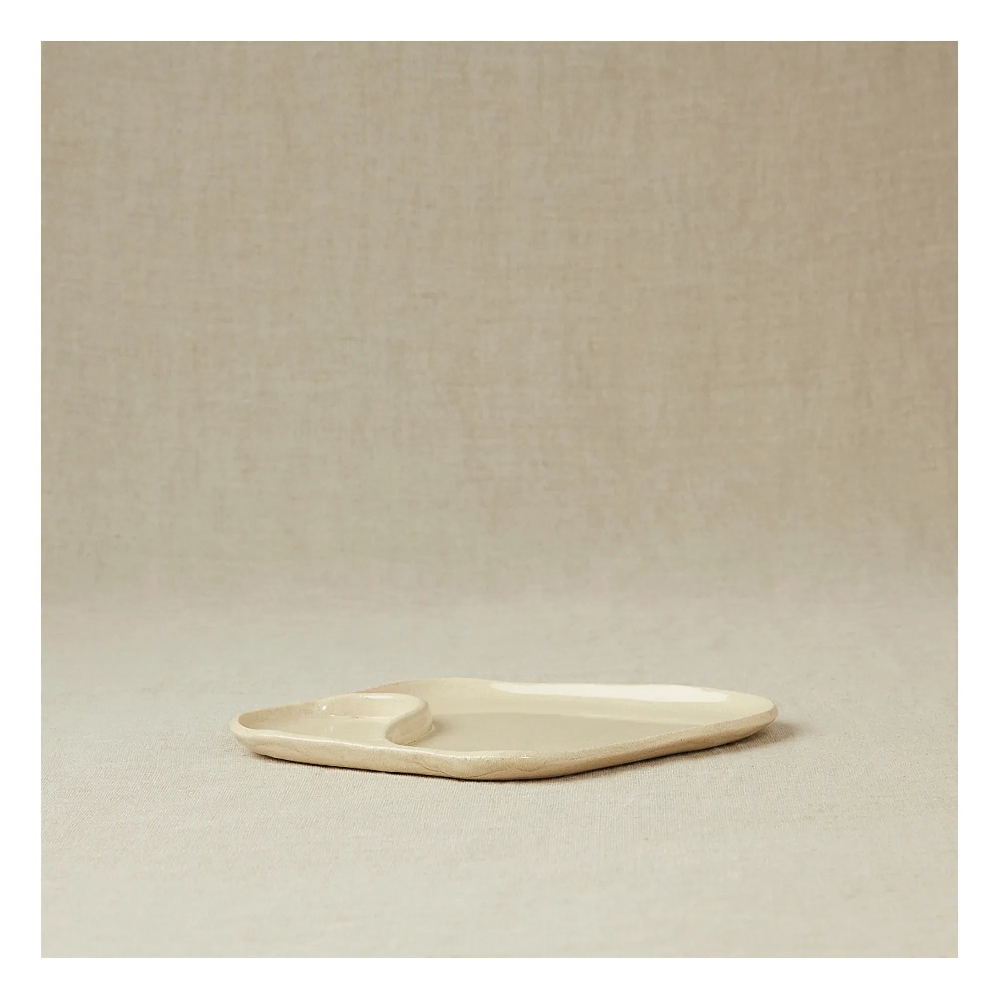 Casa Cecu - Plato para servir con compartimentos | Crema