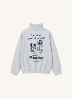 Cos I Said So - "Good Vibes Only" Sudadera con cremallera de algodón orgánico | Gris jaspeado