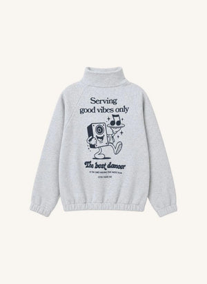Cos I Said So - "Good Vibes Only" Sudadera con cremallera de algodón orgánico | Gris jaspeado
