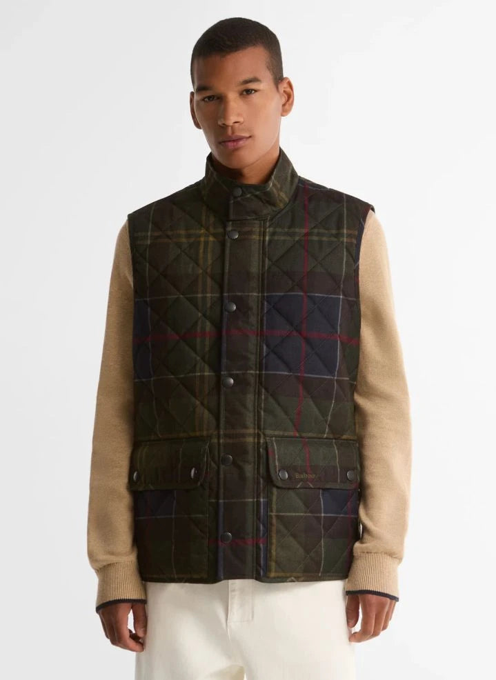 Barbour - Chaleco acolchado Lowerdale Tartan | Verde oscuro