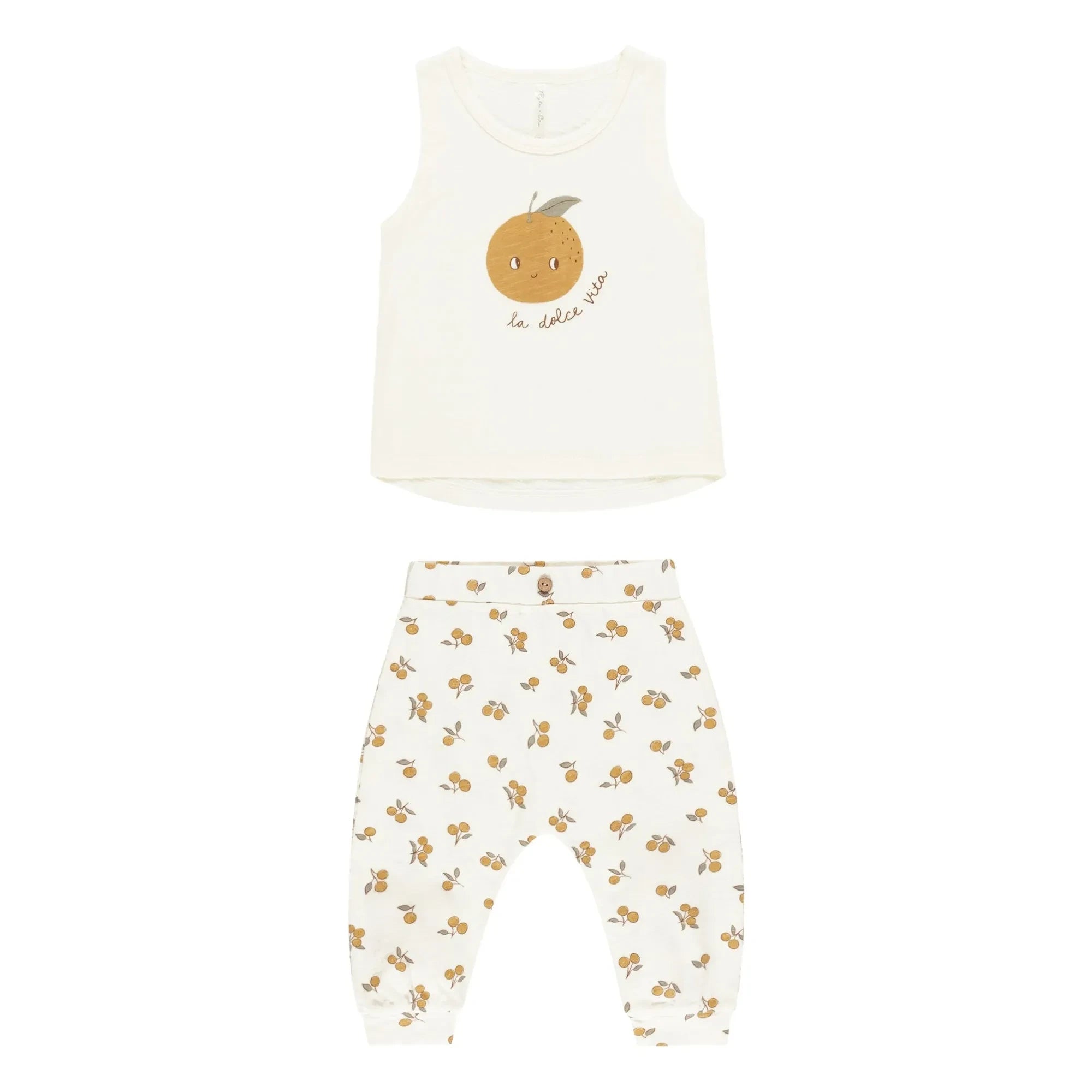 Rylee + Cru - Conjunto de top y pantalón naranja | Crema