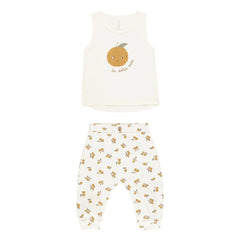Rylee + Cru - Conjunto de top y pantalón naranja | Crema