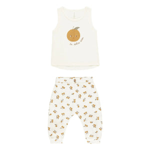 Rylee + Cru - Conjunto de top y pantalón naranja | Crema