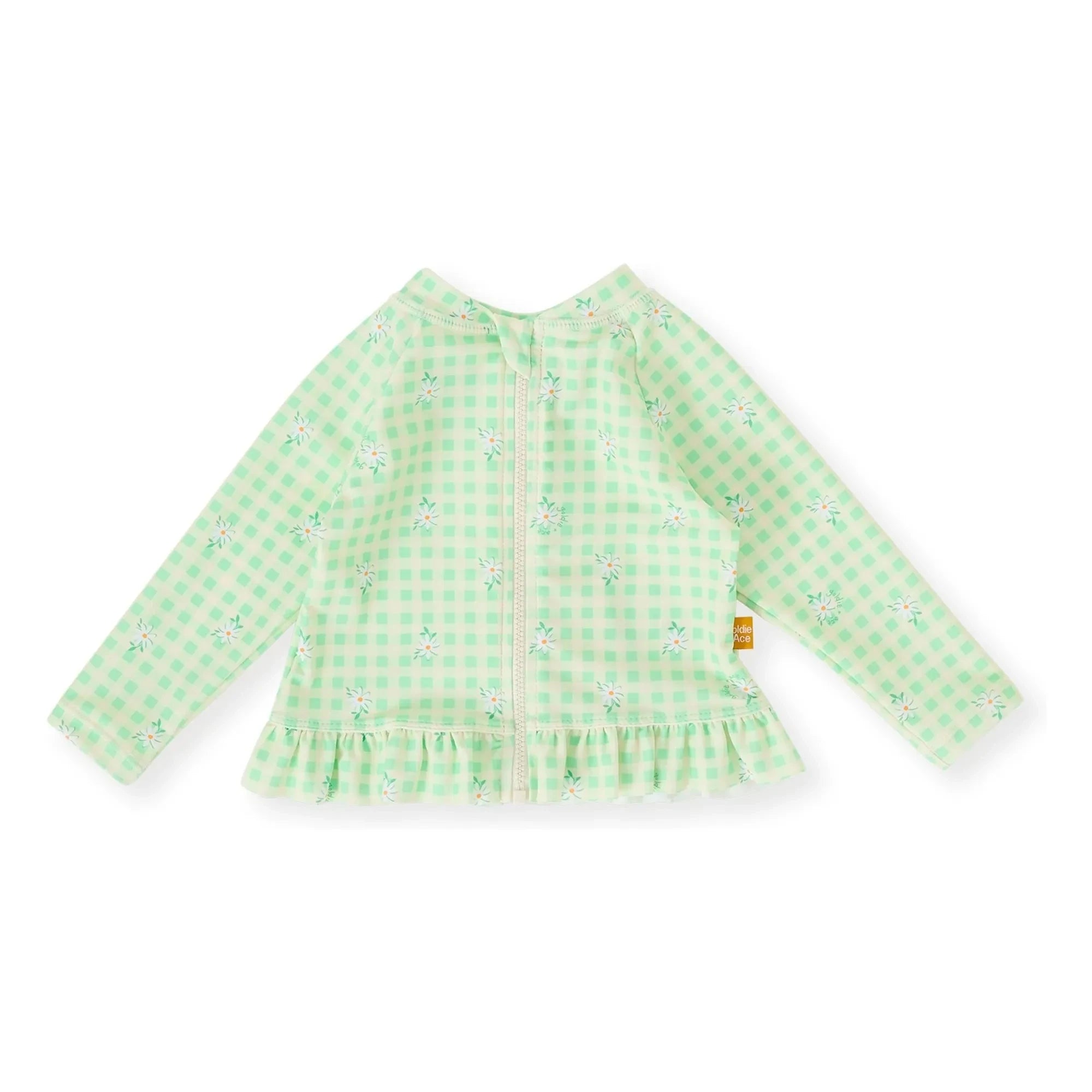 Goldie + Ace - Camiseta de baño con protección UV, diseño de azulejos florales | Verde