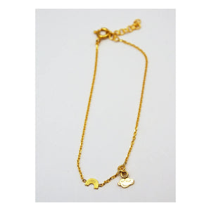 Adorabili - Pulsera de nubes con encanto arcoíris | Dorado