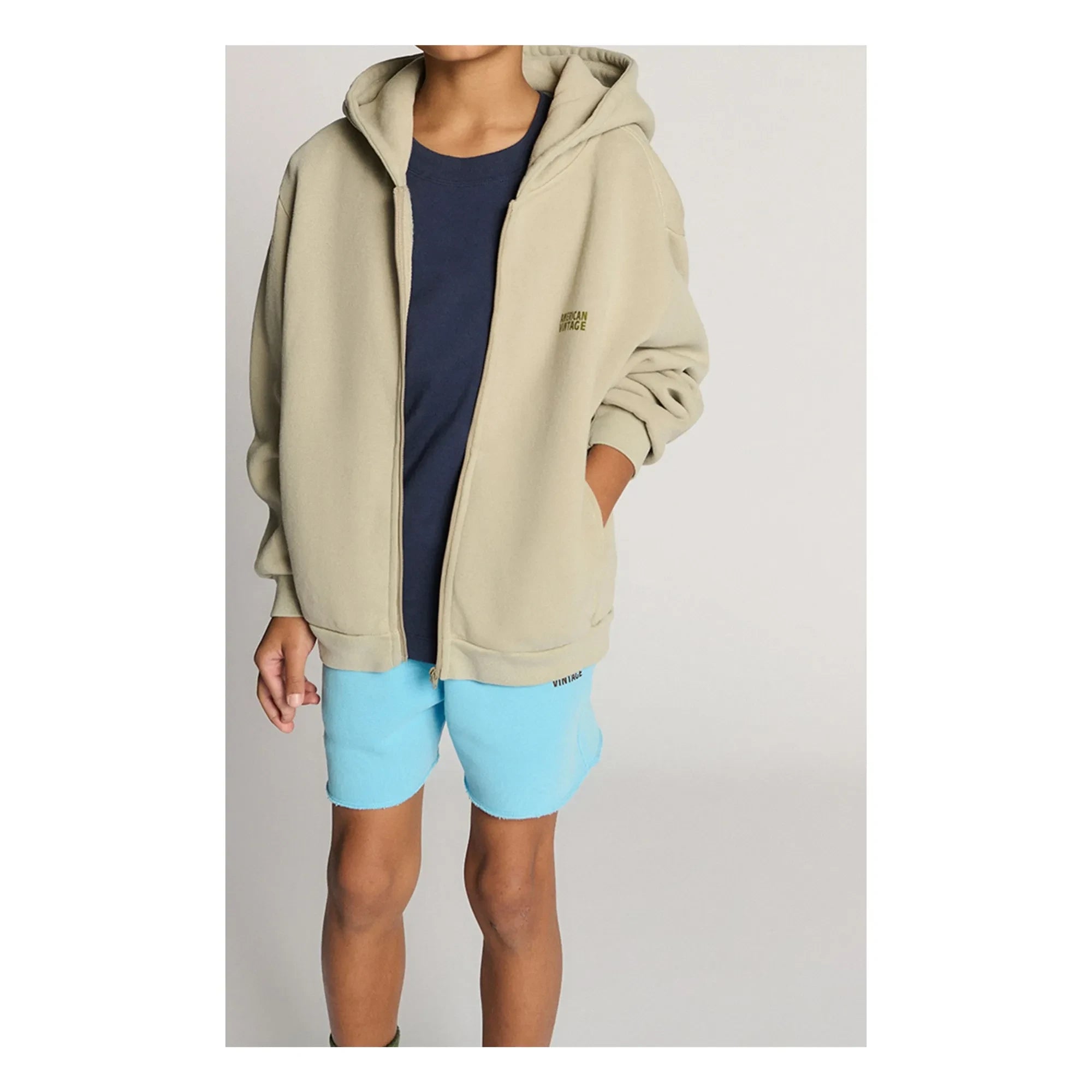 American Vintage - Sudadera con cremallera Izubird | Gris claro