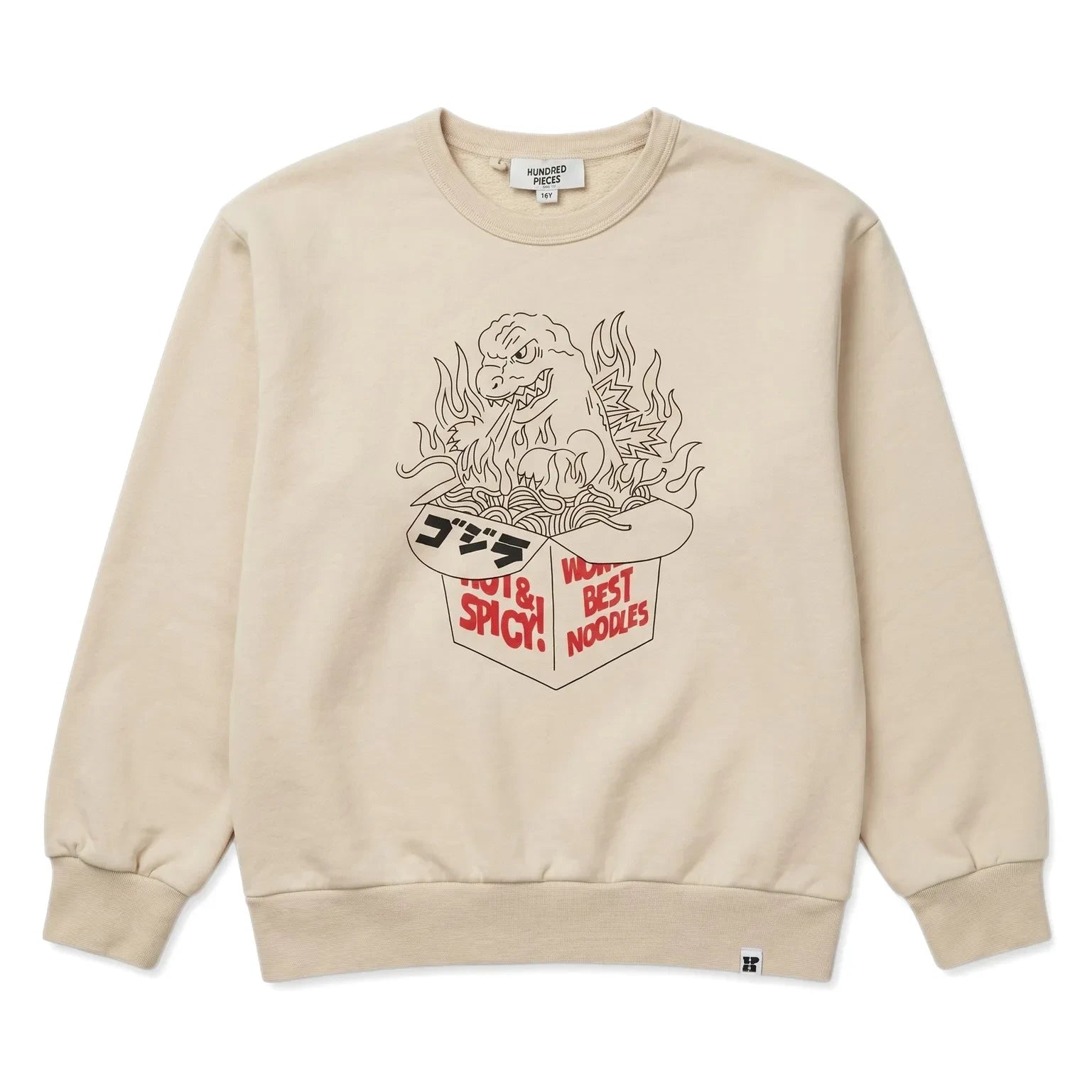 Hundred Pieces - Ryde Godzilla Organik Pamuklu Sweatshirt | Kırık beyaz