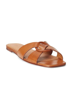 Pantufla de cuero con anillo Polo Ralph Lauren