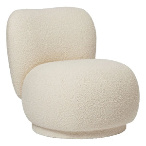 Ferm Living - Rico Piccolo sillón curvado de tela | Crema