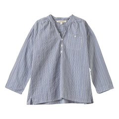 Caramel - Camisa de seda a rayas Adonis | Azul celeste