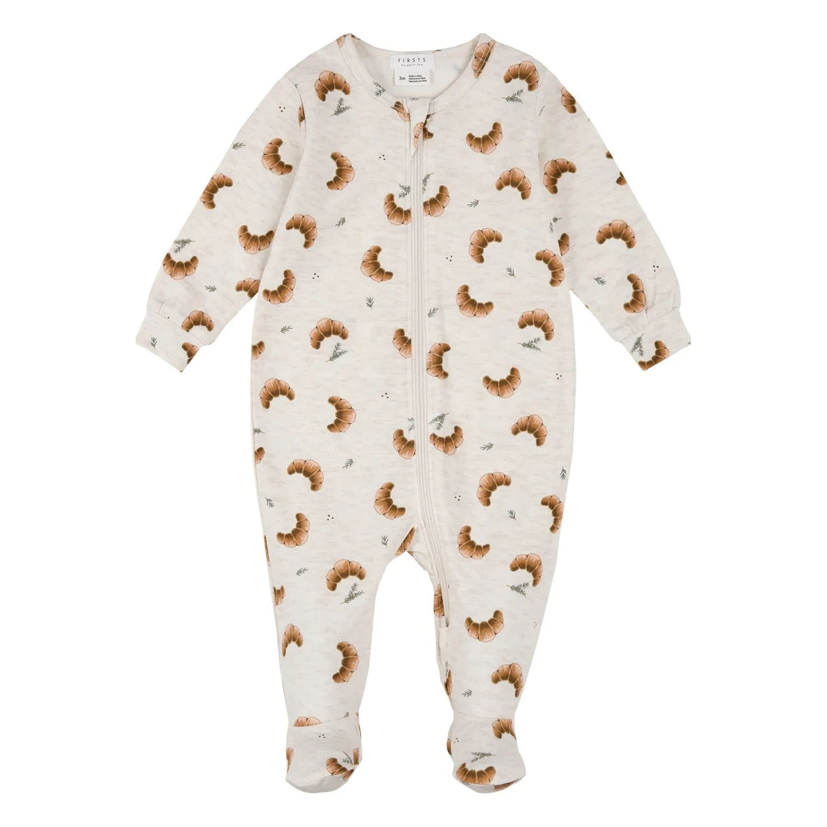Petit Lem - Pijama con pies de algodón orgánico y modal | Beige