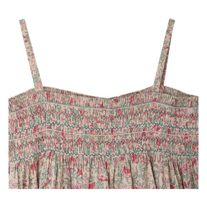 Bonpoint - Top Apolline con nido de abeja de algodón orgánico floral | Rosa