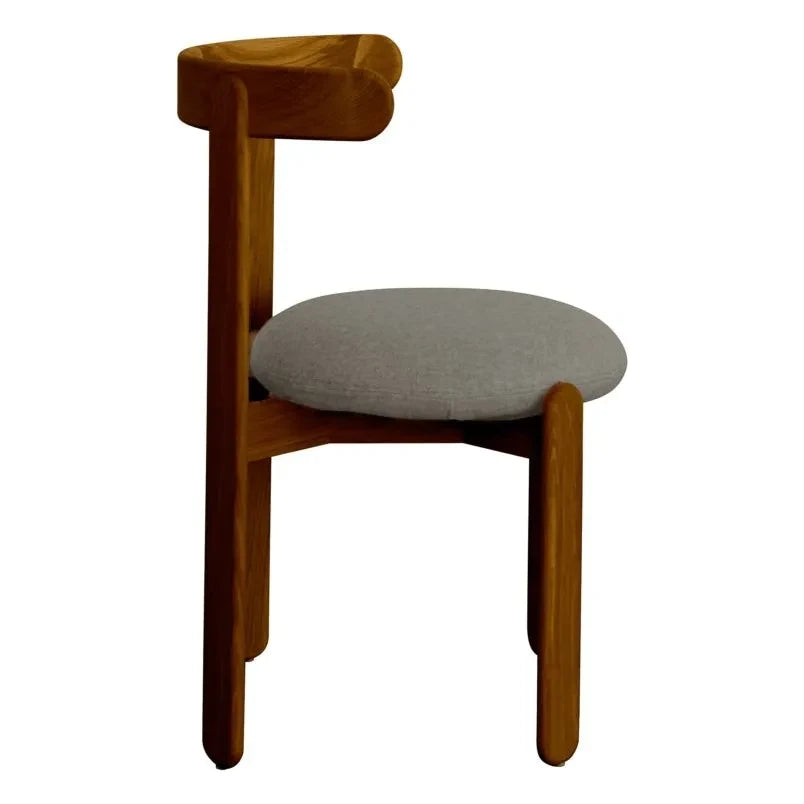 Gabrielle Paris - Silla lila de madera chapada en teca, asiento de lana | Gris
