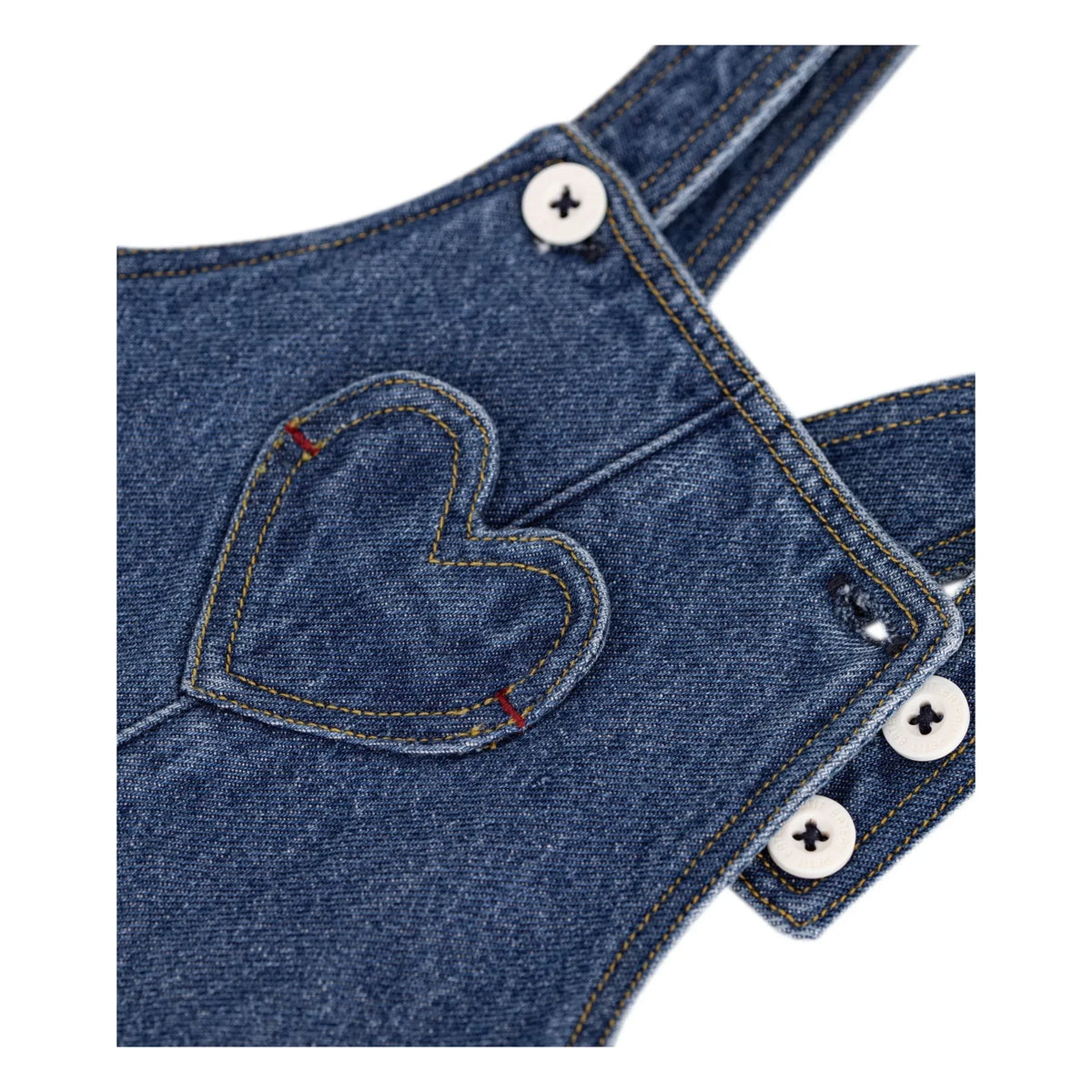 Petit Bateau - Peto Vaquero de Corazones de Algodón Orgánico | Azul