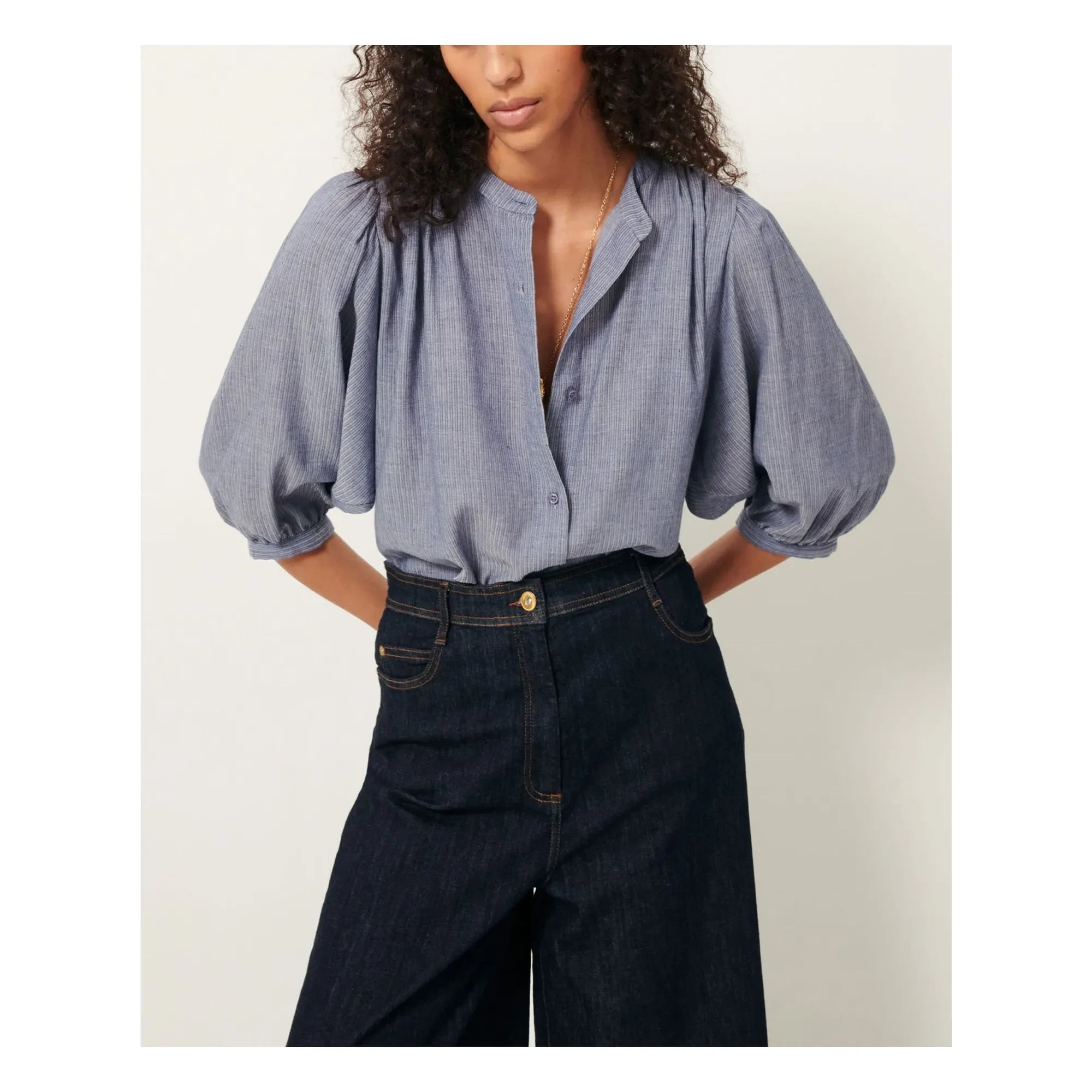 Sessùn - Blusa de línea A | Azul
