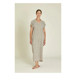 Black Crane - Vestido de lino Gem | Gris claro