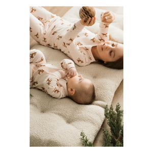 Petit Lem - Pijama con pies de algodón orgánico Rennes | Rosa pálido