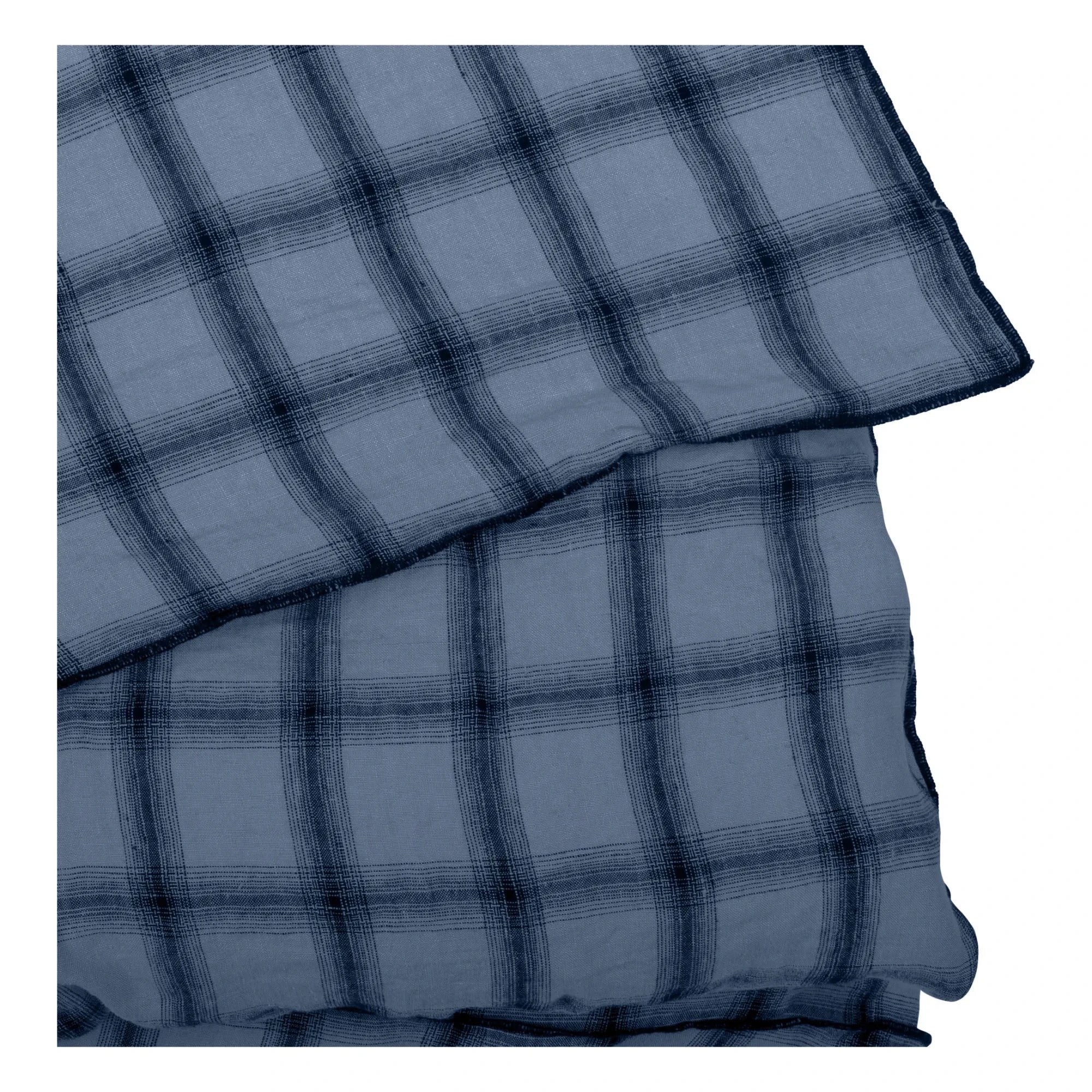 Funda Nórdica de Lino Lavado Le Monde Sauvage - Highland | Azul noche