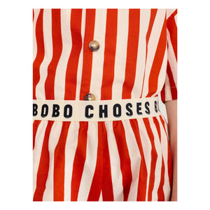 Bobo Choses - Conjunto de Camisa y Pantalón Corto de Algodón Orgánico a Rayas | Rojo