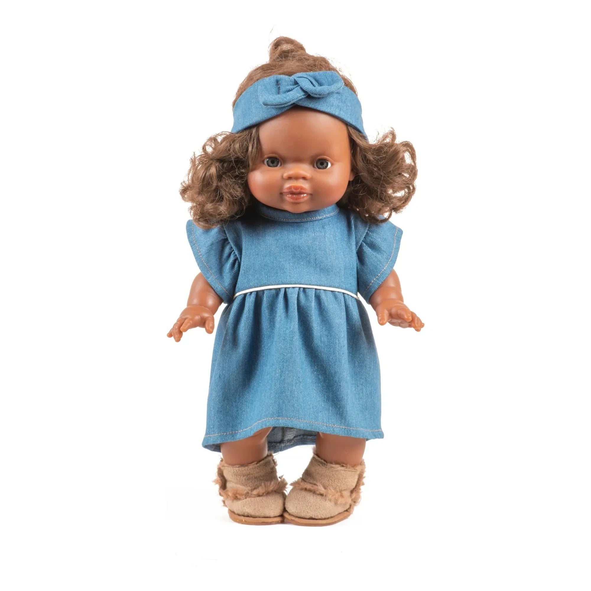 Minikane - Ropa de muñeca Vestiaire - Vestido Daisy y diadema de gasa de algodón | Denim