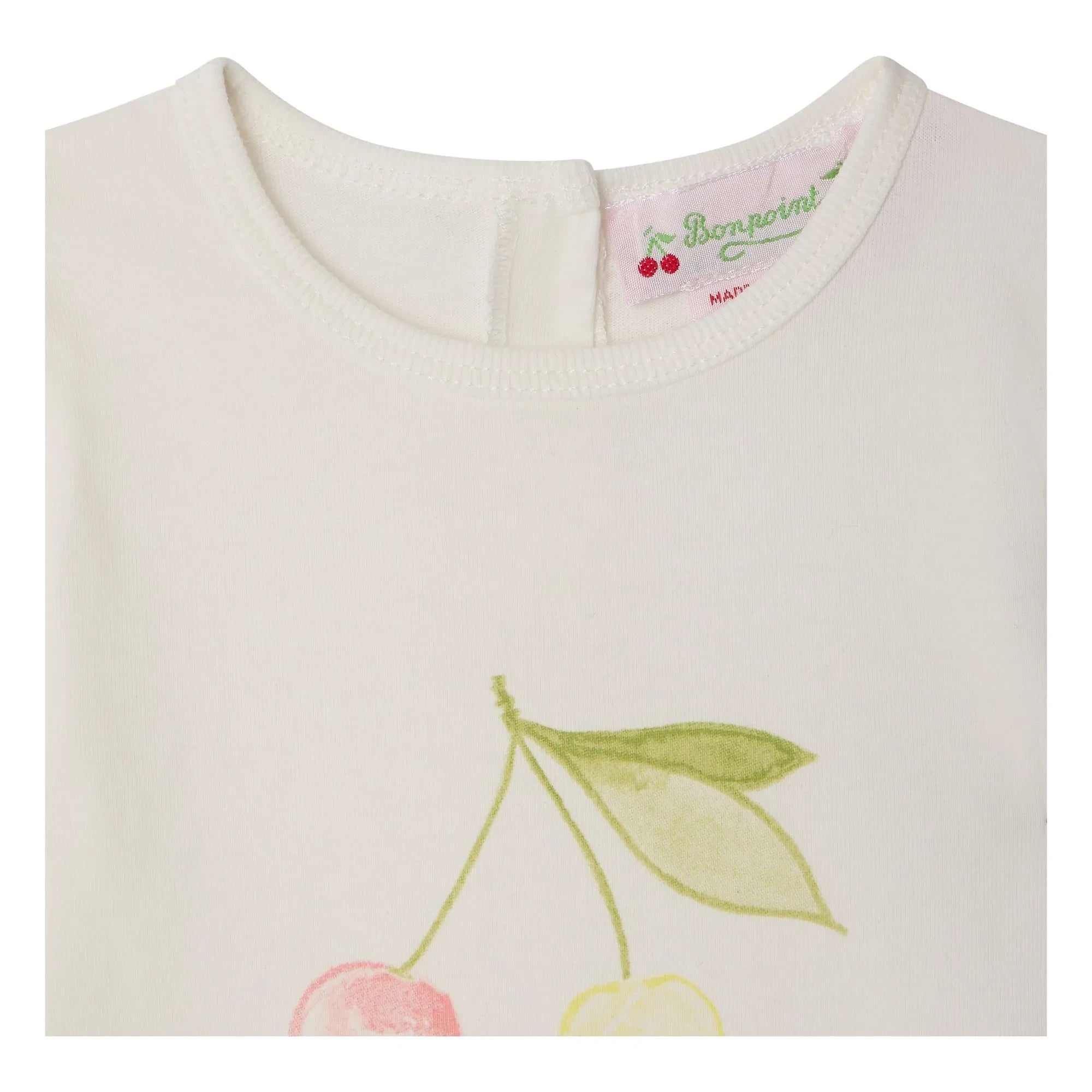 Bonpoint - Camiseta de algodón orgánico Cira Cherry | Crema