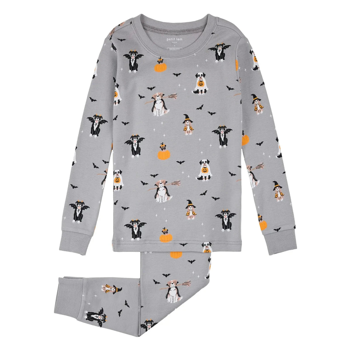 Petit Lem - Pijama de algodón orgánico de Halloween | Gris