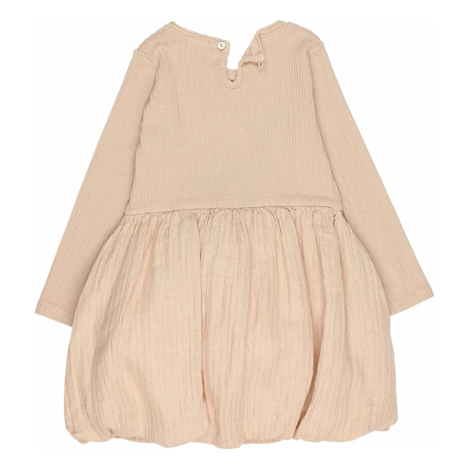 Búho - Vestido combinado de gasa de algodón orgánico Lurex | Rosa