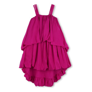 Chloé - Vestido de crepé satinado con volumen | Fucsia