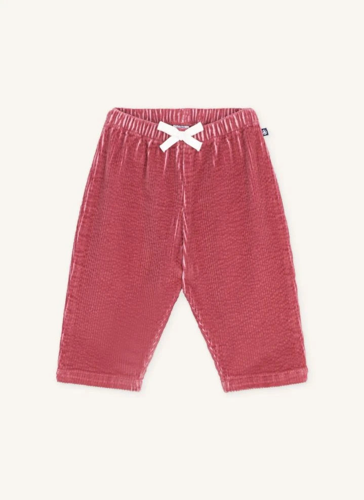 Petit Bateau - Pantalón de terciopelo para bebé en algodón orgánico | Rojo