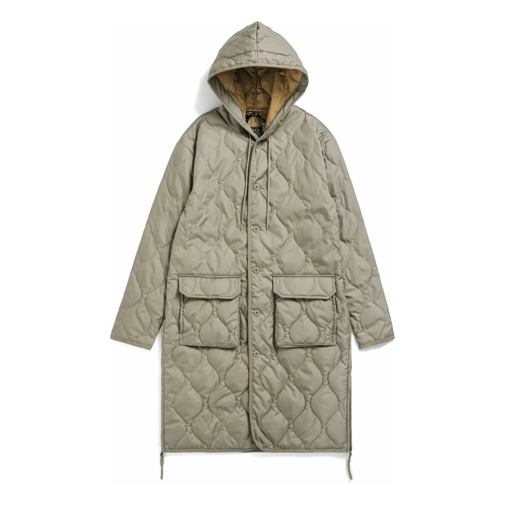Taion - Chaqueta larga militar con capucha | Mocha