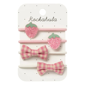 Rockahula Kids - Set de 4 Pasadores con Fresas | Rosa Claro