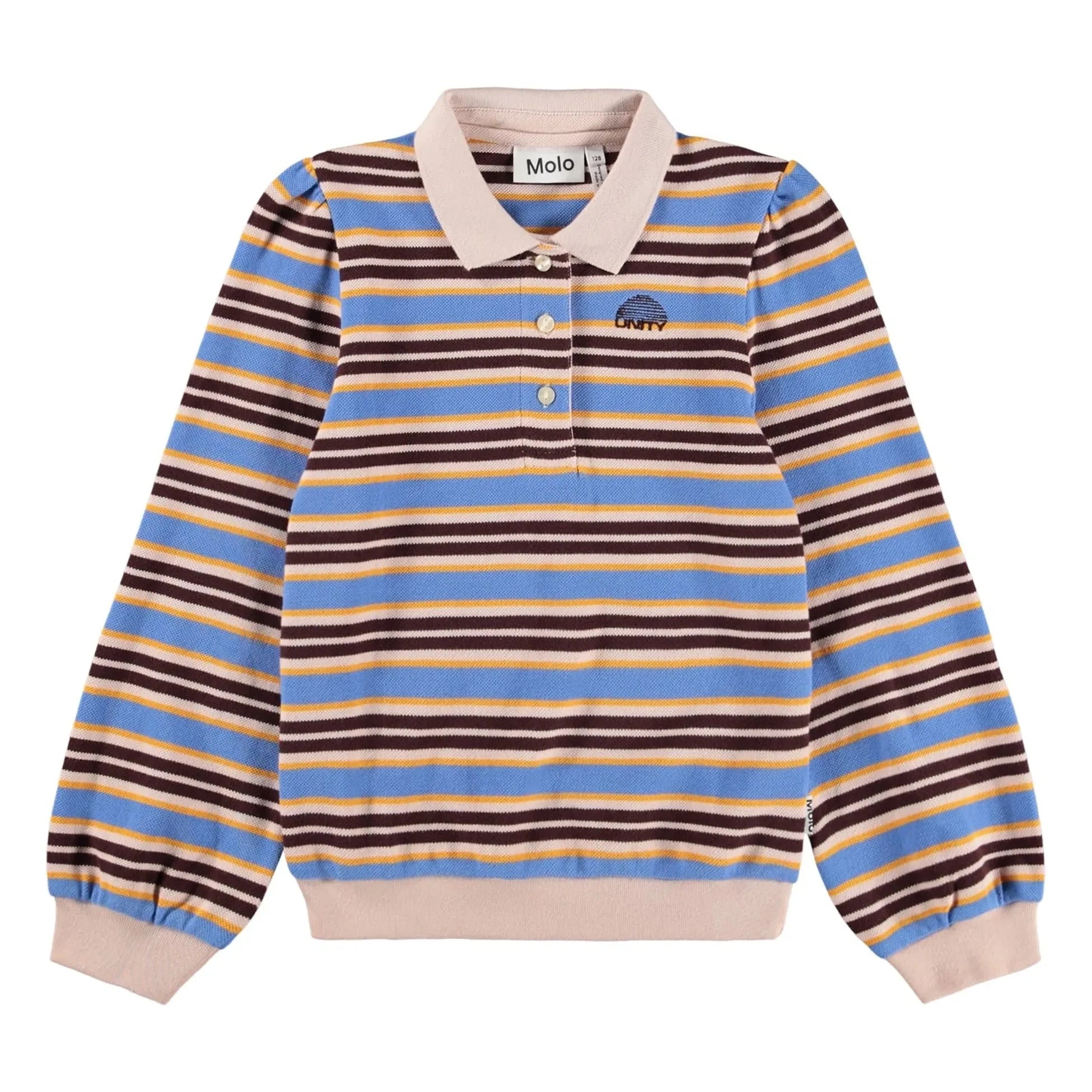 Molo - Polo de algodón orgánico con rayas Ravi | Azul claro