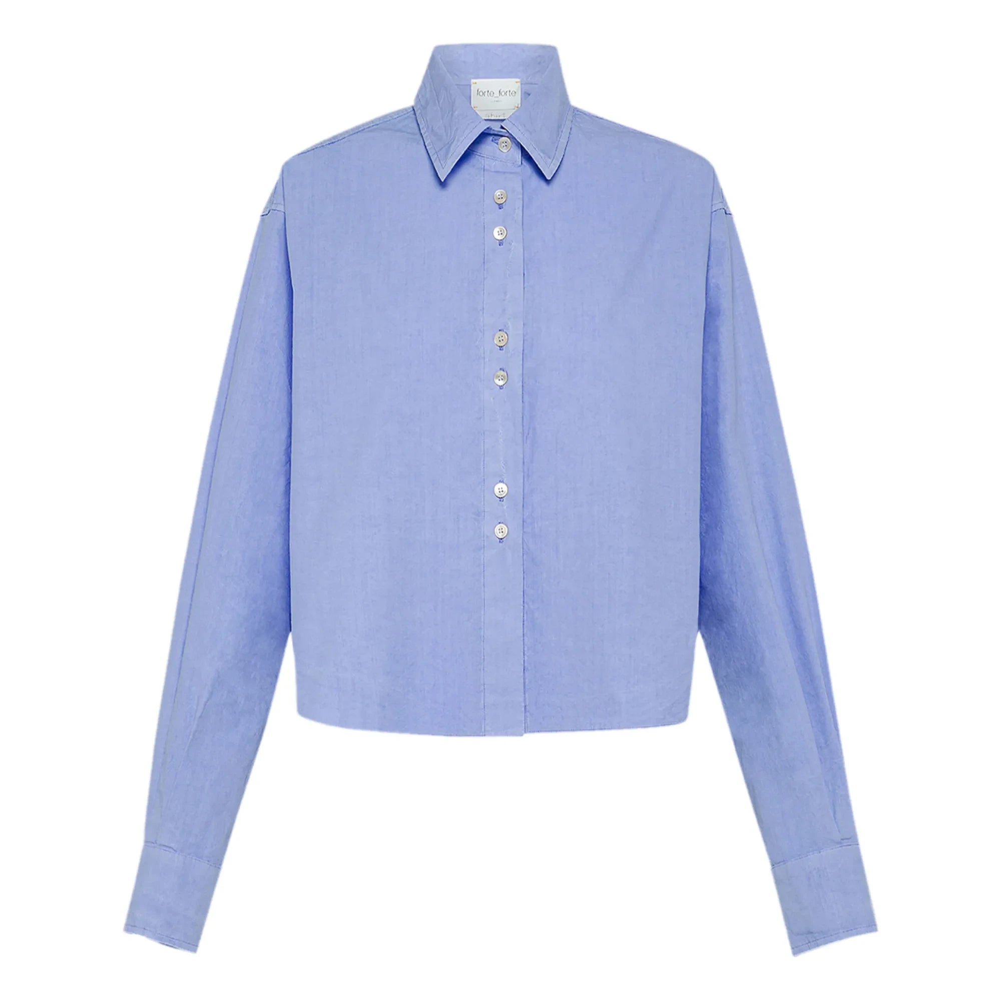 Forte Forte - Camisa corta popelín de algodón | Azul hielo