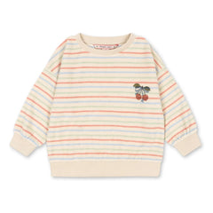 Konges Sløjd - Sudadera Itty a Rayas con Cordón Algodón Orgánico | Crudo