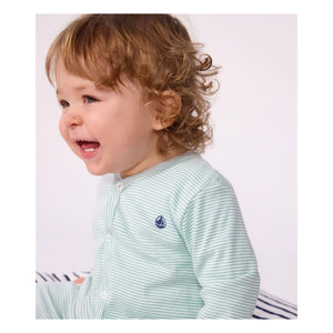 Petit Bateau - Pyjamas Dors Bien Çizgili Milleraies Organik Pamuk | Yeşil