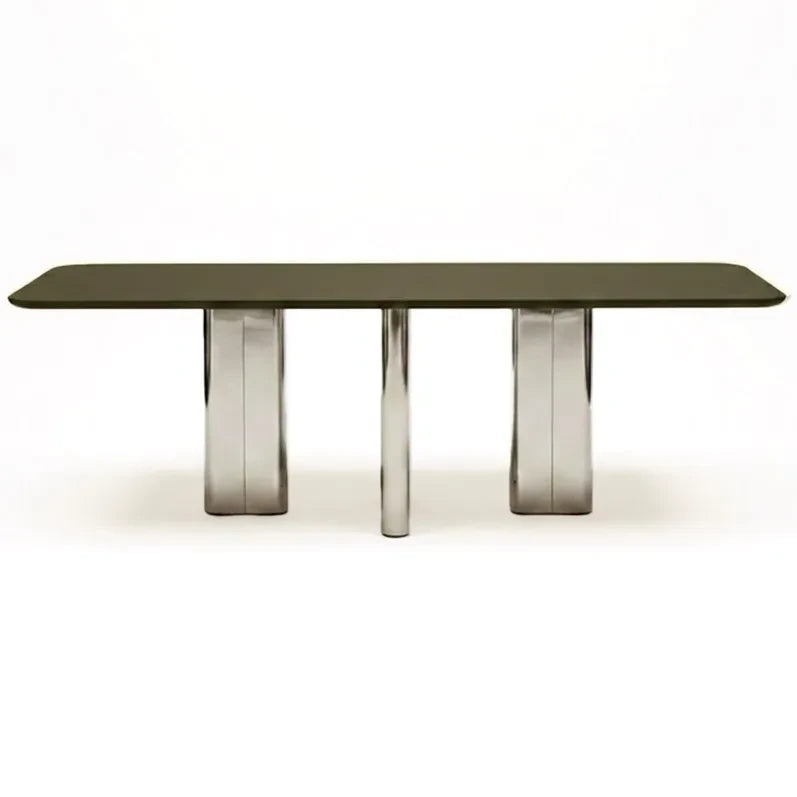Gabrielle Paris - Mesa de comedor de madera lacada Chrysoline | Caqui