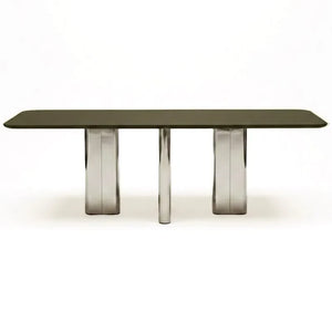 Gabrielle Paris - Mesa de comedor de madera lacada Chrysoline | Caqui