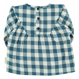 Piupiuchick - Blusa de cuadros de algodón orgánico | Azul