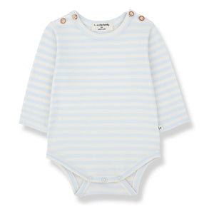 1+ in the family - Body a rayas Biel | Azul claro