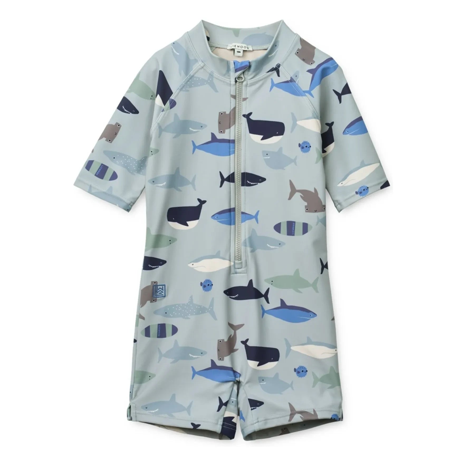 Liewood - Traje de baño Max Sharks con protección UV, fibras recicladas | Azul claro