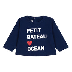 Petit Bateau - Sudadera de algodón orgánico Bavarto | Azul marino