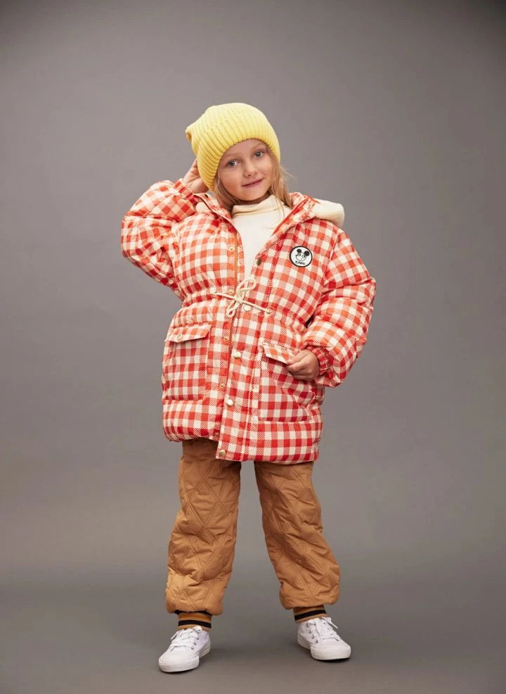 Mini Rodini - Ritzratz Gingham chaqueta acolchada | Rojo