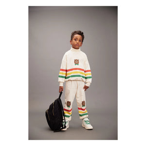 Mini Rodini - Sudadera Oso Rayas Algodón Orgánico | Crudo