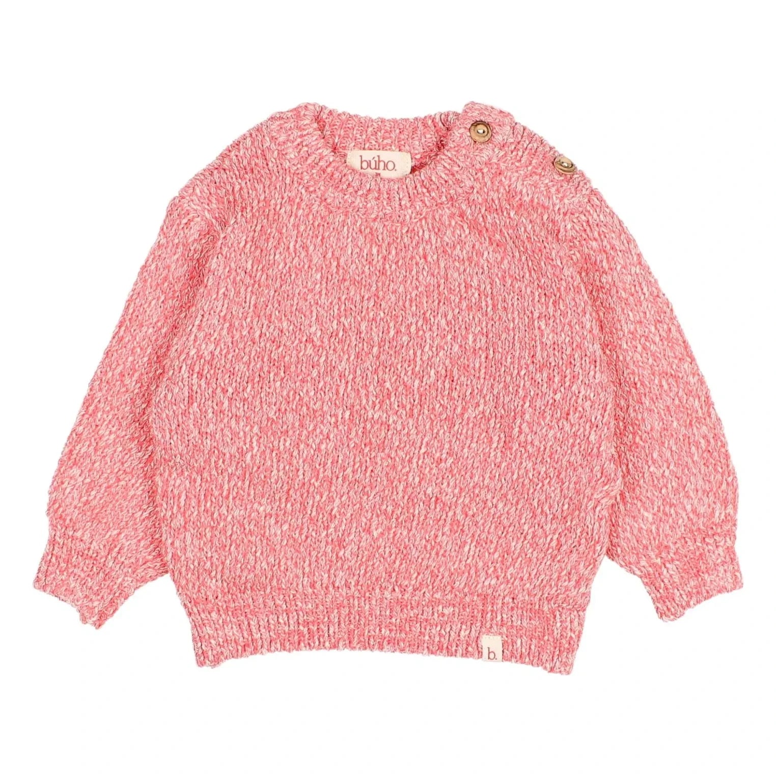 Búho - Jersey de Bebé de Algodón Orgánico Chiné | Rosa