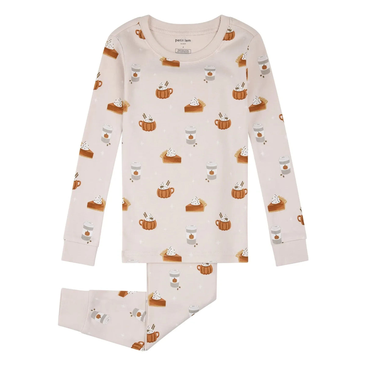 Petit Lem - Pijama de algodón orgánico "Cakes" | Rosa pálido