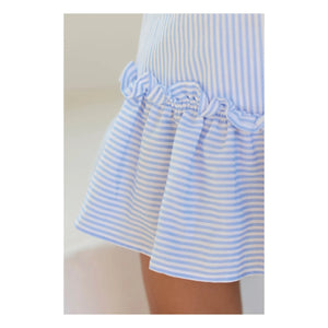 Tartine et Chocolat - Vestido de rayas con volantes | Azul