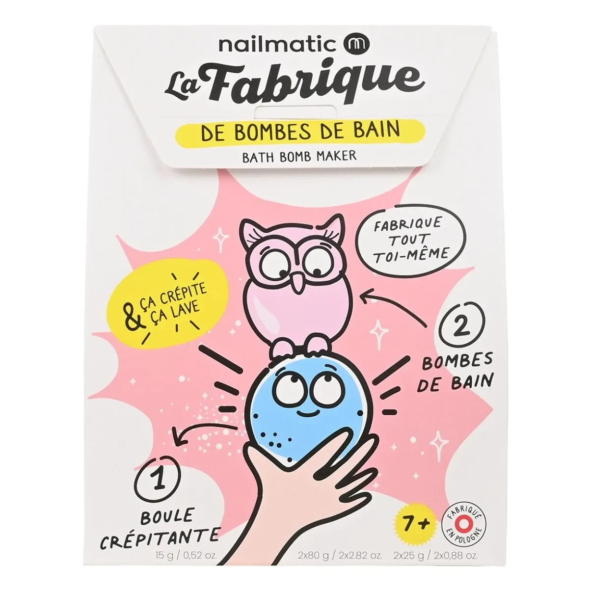 Nailmatic Kids - Kit bombas de baño La Fabrique - 3 bombas | Rosa