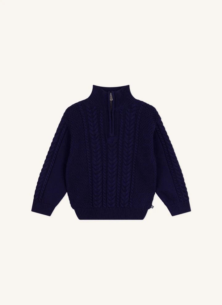 Petit Bateau - Jersey de punto trenzado de algodón orgánico | Azul marino