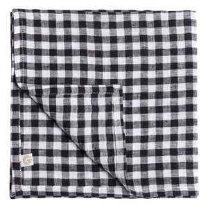 Gabrielle Paris - Servilleta de lino lavado Gingham | Negro