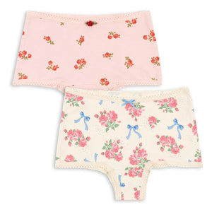 Konges Sløjd - Bragas hipster de algodón orgánico con estampado floral, paquete de 2 | Rosa empolvado
